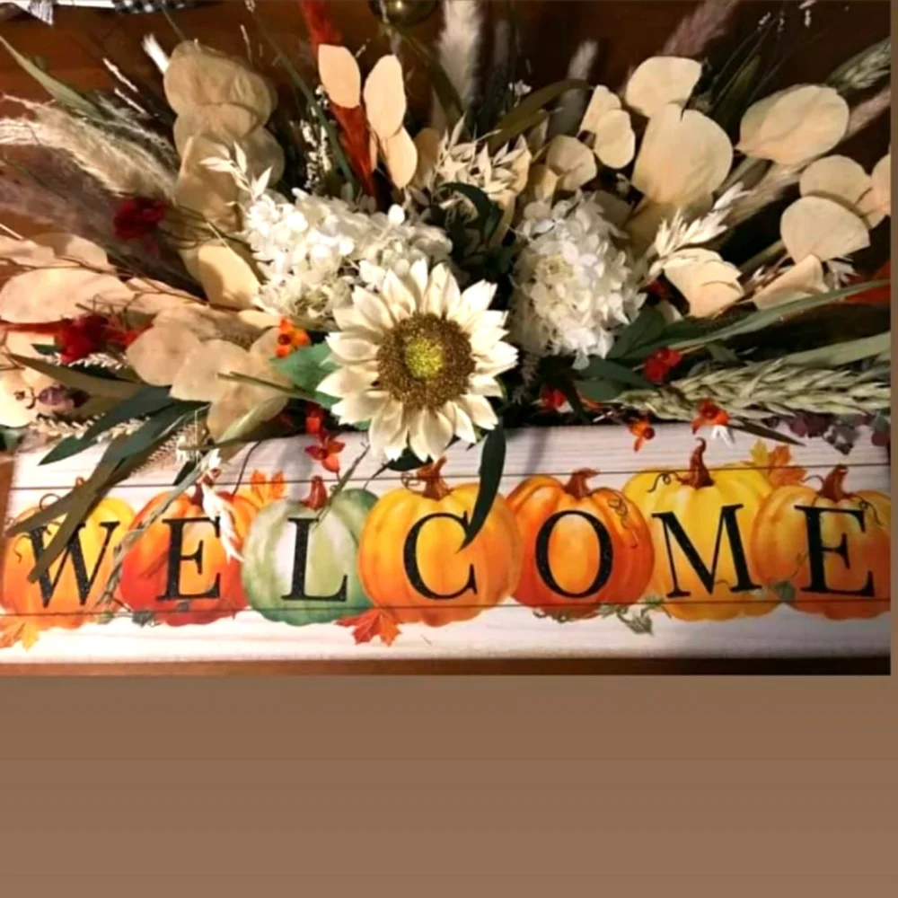 Handmade Welcome Autumn Dried Flowers Art Plumes Dried Florals FINAL SALE